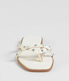 Stay on-trend this season with the Stylishly Glam Strappy Rhinestone Pearl Sandals in white, a must-have for creating stylish and effortless spring outfits for women.