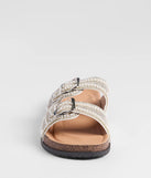 Stay on-trend this season with the Pretty Glam Rhinestone Pearl Buckle Slide Sandals in white, a must-have for creating stylish and effortless spring outfits for women.