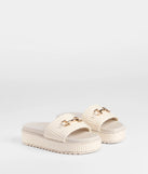 Stay on-trend this season with the Slide Into Spring Platform Straw Sandals in ivory, a must-have for creating stylish and effortless spring outfits for women.