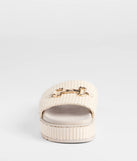 Stay on-trend this season with the Slide Into Spring Platform Straw Sandals in ivory, a must-have for creating stylish and effortless spring outfits for women.