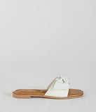 Elevate warm-weather looks with Such A Delight Bow Flat Sandals in white, a pair of trendy sandals bringing chic, modern flair to every step.