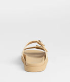 Under The Sun Straw Buckle Slide Sandals