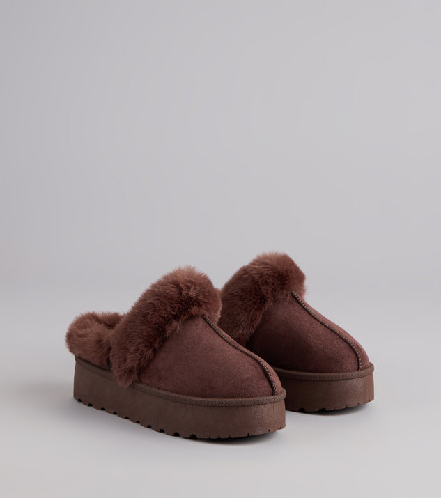 Cozy Girl Platform Faux Fur Slippers