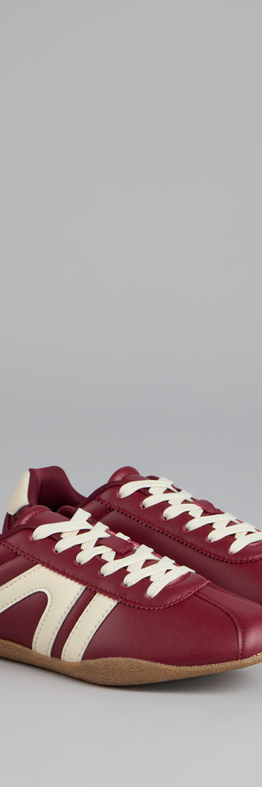 This piece brings trend-right energy to the Game Time Striped Sneakers, perfect for fall outfits that stand out.