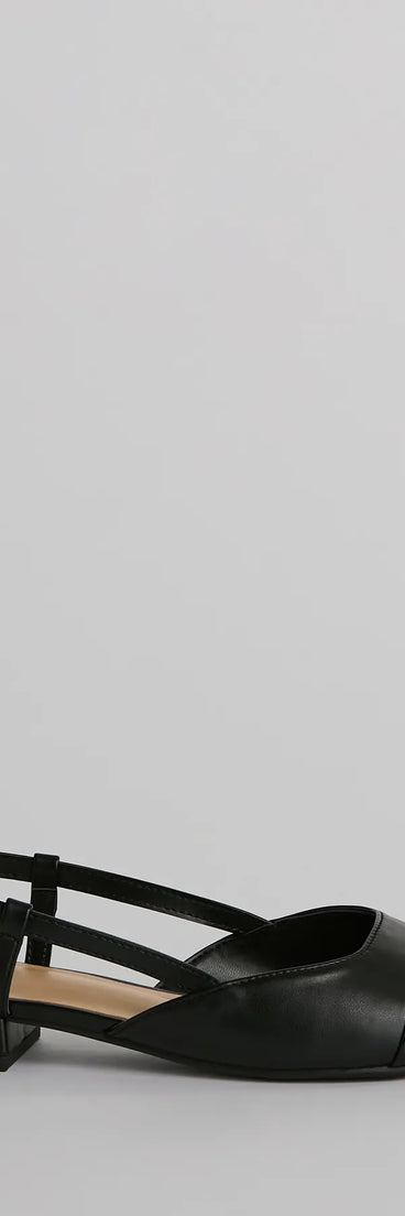 The New Expression Square Toe Slingback Patent Flats are women's black shoes for work, featuring a sleek silhouette and cushioned sole for all-day comfort, and are a trendy choice for professional or business casual outfits.