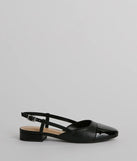 The New Expression Square Toe Slingback Patent Flats are women's black shoes for work, featuring a sleek silhouette and cushioned sole for all-day comfort, and are a trendy choice for professional or business casual outfits.
