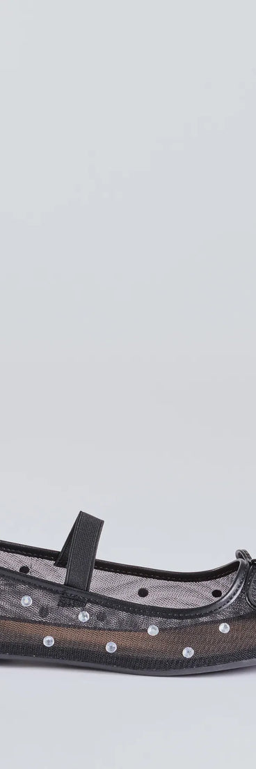 Sparkle And Shine Rhinestone Bow Ballet Flats, a trendy black addition to women's going-out outfits, is ideal for Christmas party outfits, chic NYE attire, or winter night-out looks that keep you on-trend!