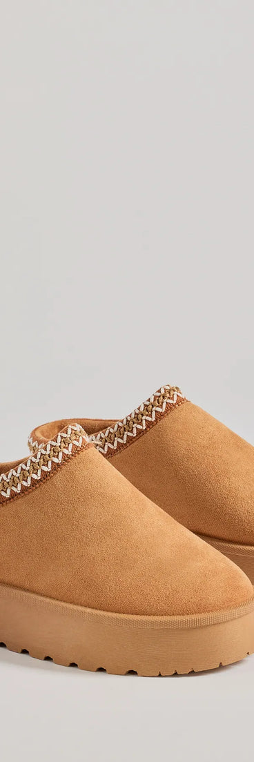 Get inspired with the Cozy Glam Faux Suede Platform Slippers, a feed-worthy tan piece that’s part of Windsor's updated and curated women’s clothing edit packed with must-have fall outfit ideas.