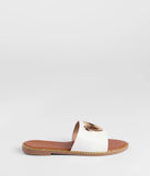 Stay on-trend this season with the Totally Heart Flat Sandals in white, a must-have for creating stylish and effortless spring outfits for women.