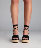 Weekend Date Lace-Up Espadrille Wedges