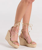 Coastal Weekend Lace-Up Espadrille Wedges