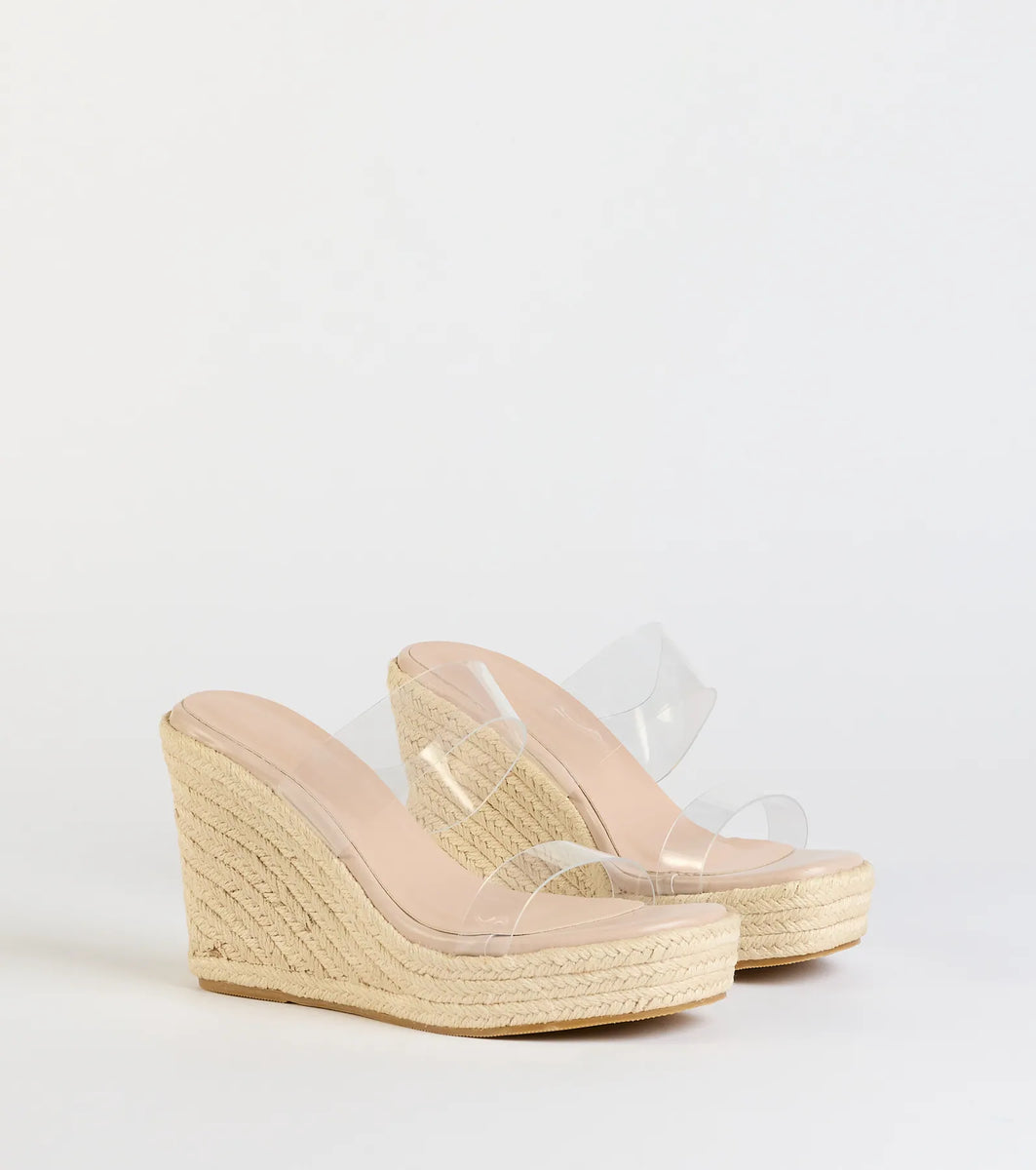 Stylish Transparency Espadrille Wedges & Windsor