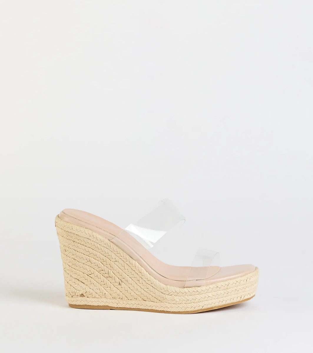 Stylish Transparency Espadrille Wedges & Windsor