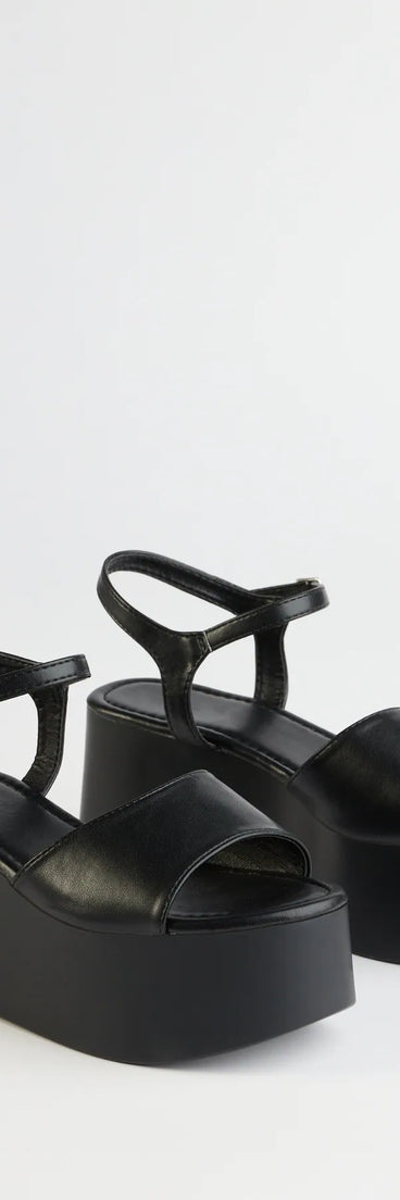 Step into style with the Cool Girl Era Wedge Heels, black heels made to complete your Windsor look with comfort and glam in mind.