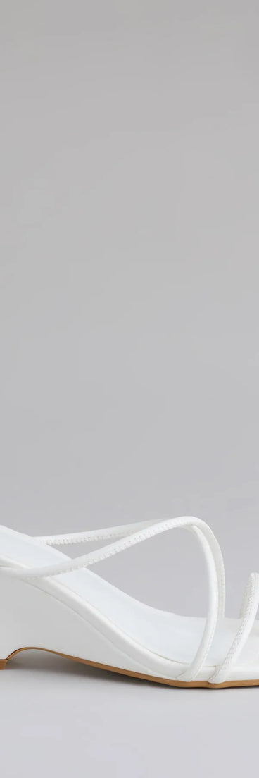 Turn heads in the Refined And Classy Toe Ring Strappy Wedges, white heels showcasing a fresh trend or stylish detail made to elevate your full Windsor fit.