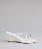 Turn heads in the Refined And Classy Toe Ring Strappy Wedges, white heels showcasing a fresh trend or stylish detail made to elevate your full Windsor fit.