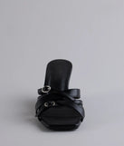 Turn heads in the Playing It Cute Strappy Buckle Wedge Heels, black heels showcasing a fresh trend or stylish detail made to elevate your full Windsor fit.