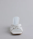 Turn heads in the Playing It Cute Strappy Buckle Wedge Heels, white heels showcasing a fresh trend or stylish detail made to elevate your full Windsor fit.