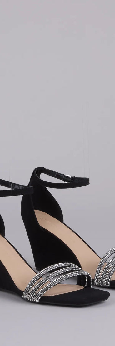 Pretty Little Sparkle Rhinestone Wedge Heels