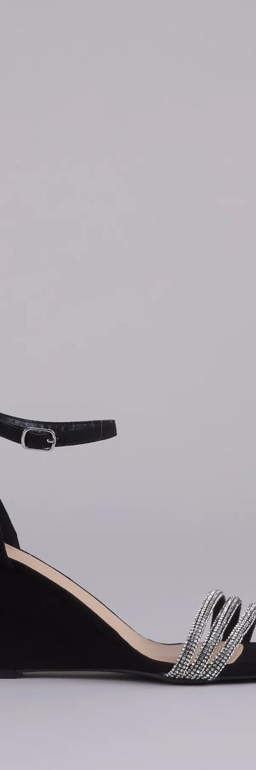 Pretty Little Sparkle Rhinestone Wedge Heels