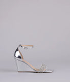 Major Glow Rhinestone Metallic Wedge Heels