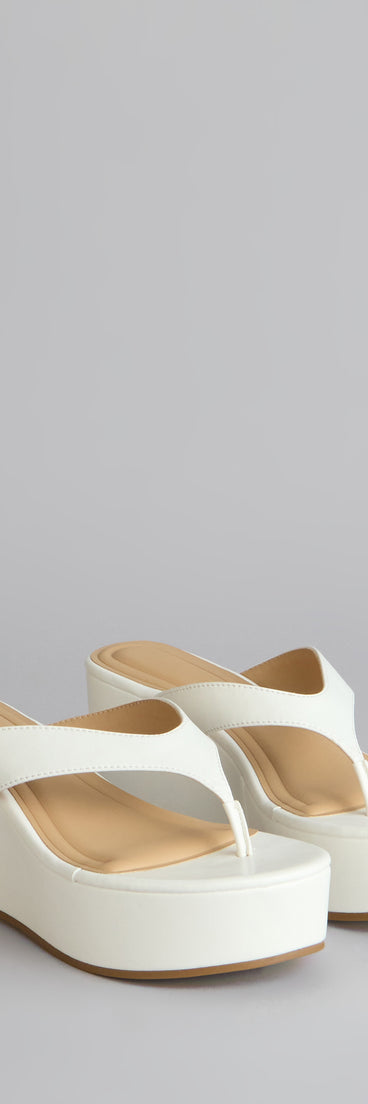 Casual Cutie Platform Thong Wedges