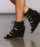 Laced In Style Wedge Heels