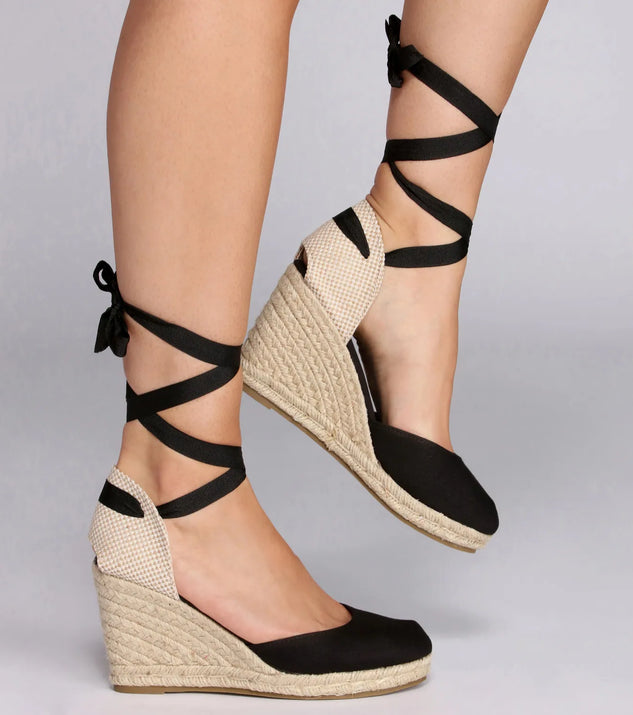 Lovely Lace Up Espadrilles