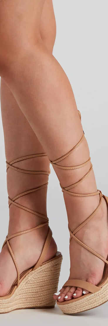 Spring Things Lace-Up Espadrille Wedges