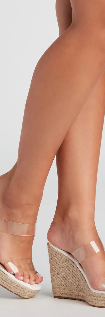 Style On Lock PVC Espadrille Wedges