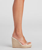 Style On Lock PVC Espadrille Wedges