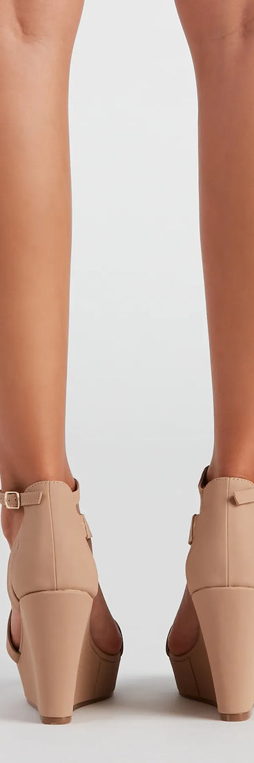 Bold Ambition Nubuck Strap Wedges