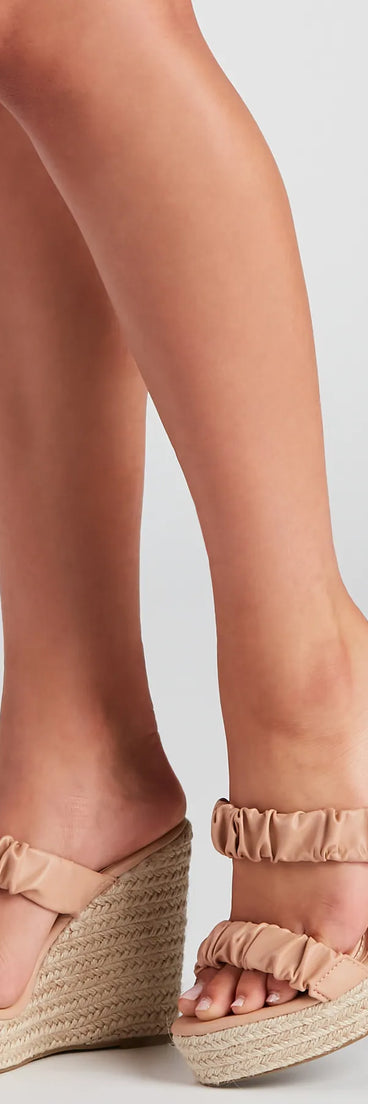 Endless Chic Faux Leather Espadrille Wedges