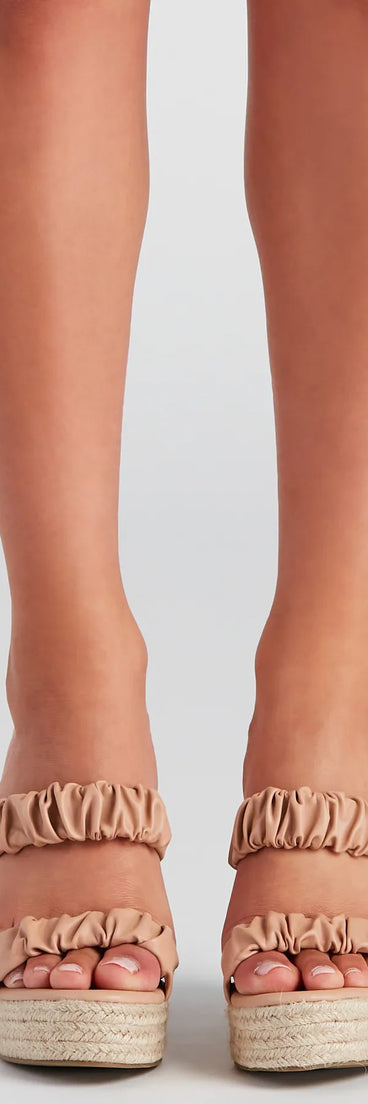 Endless Chic Faux Leather Espadrille Wedges