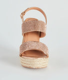 Vacay Luxe Rhinestone Espadrille Wedges