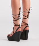 Ready For It Faux Leather Lace-Up Wedges