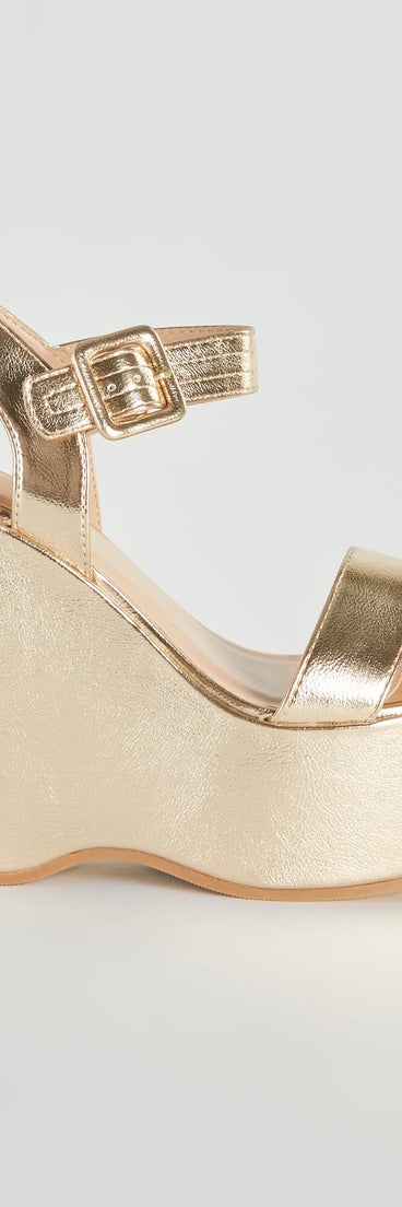 Amp The Drama Metallic Platform Wedges