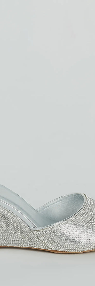 All Star Glitz Rhinestone Square Toe Wedges