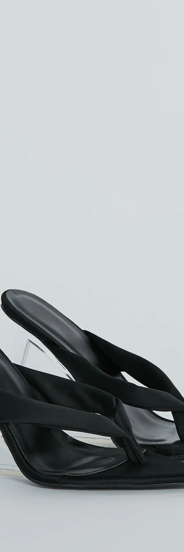 Trendy Mode Thong Strap Cutout Clear Wedges