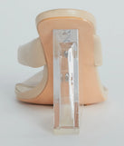Chic Mode Thong Strap Cutout Clear Wedges