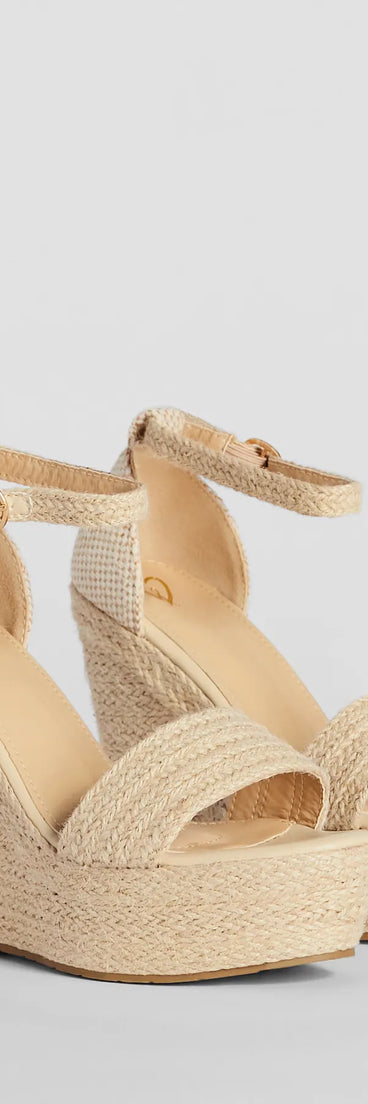 Summer Mode Espadrille Platform Wedge Heels