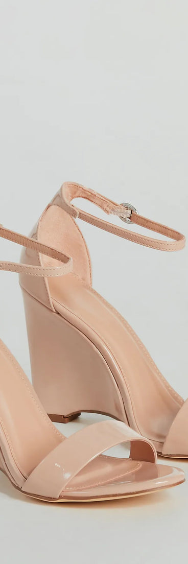 Fall For Me Patent Faux Leather Wedges