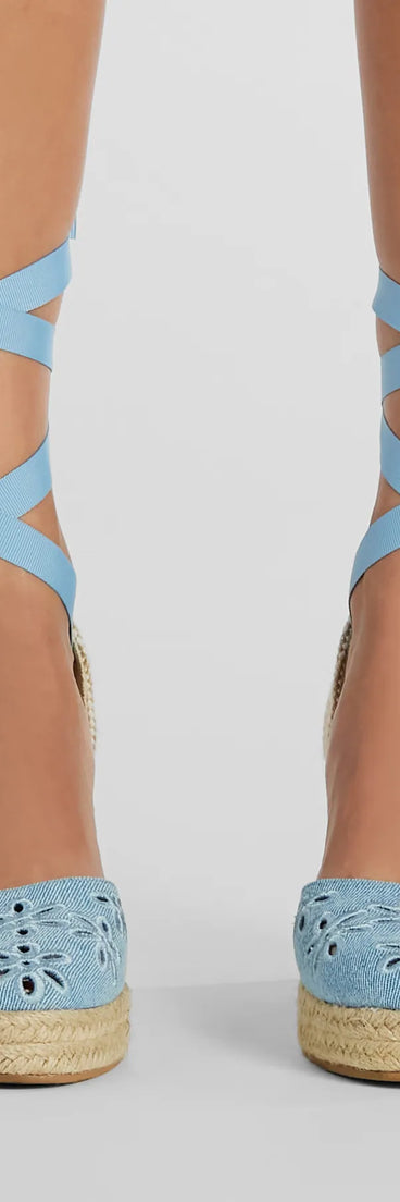 Cute Vibes Flower-Detail Espadrille Wedges