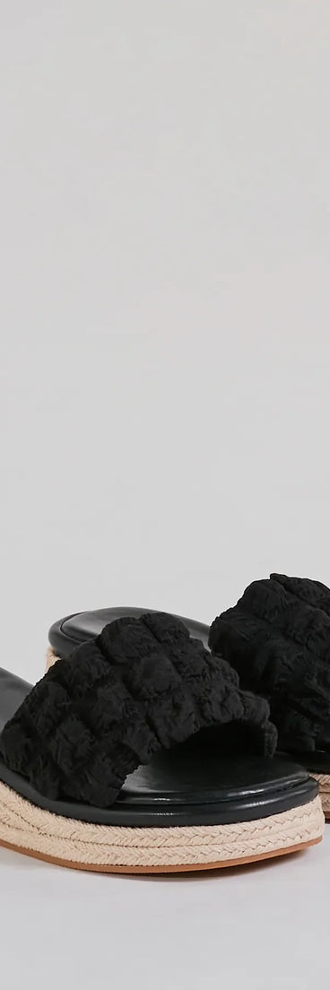 A Perfect Day Puff Espadrille Wedge Sandals