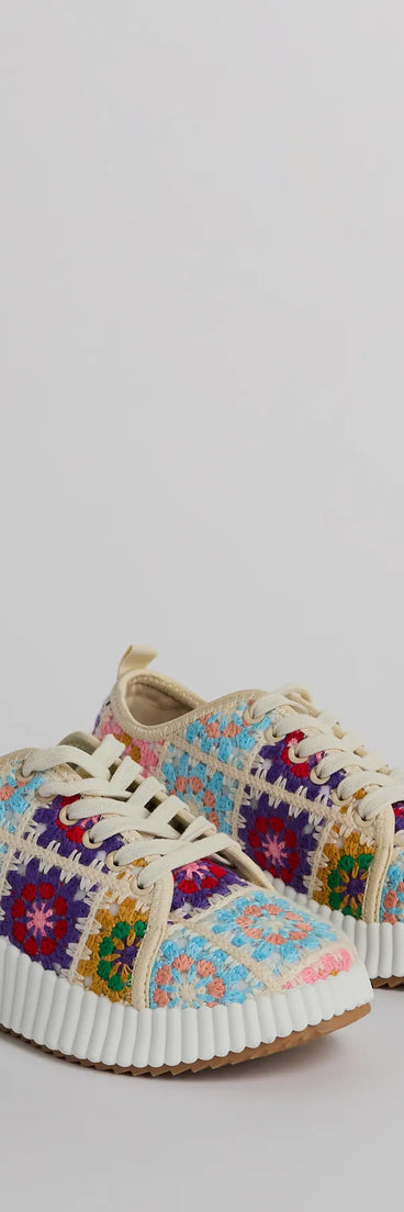 Flower Child Crochet Platform Sneakers