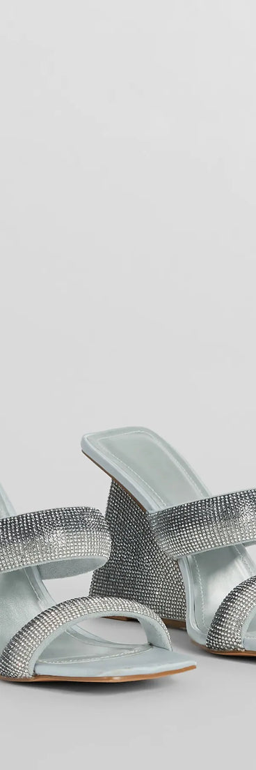 Shine In The Night Ombre Rhinestone Wedges, a trendy silver addition to women's going-out outfits, is ideal for Christmas party outfits, chic NYE attire, or winter night-out looks that keep you on-trend!