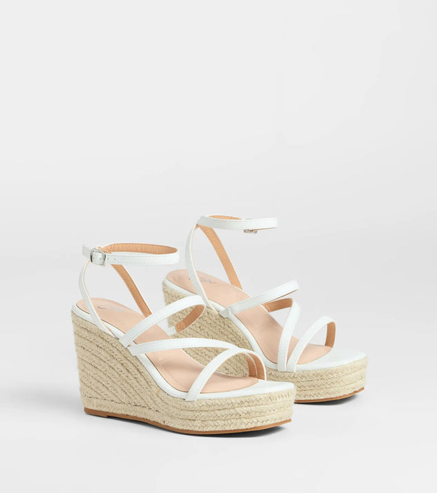 Stay on-trend this season with the Sunny Fave Espadrille Platform Wedges in white, a must-have for creating stylish and effortless spring outfits for women.