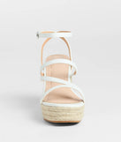 Stay on-trend this season with the Sunny Fave Espadrille Platform Wedges in white, a must-have for creating stylish and effortless spring outfits for women.