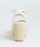 Stay on-trend this season with the Sunny Fave Espadrille Platform Wedges in white, a must-have for creating stylish and effortless spring outfits for women.