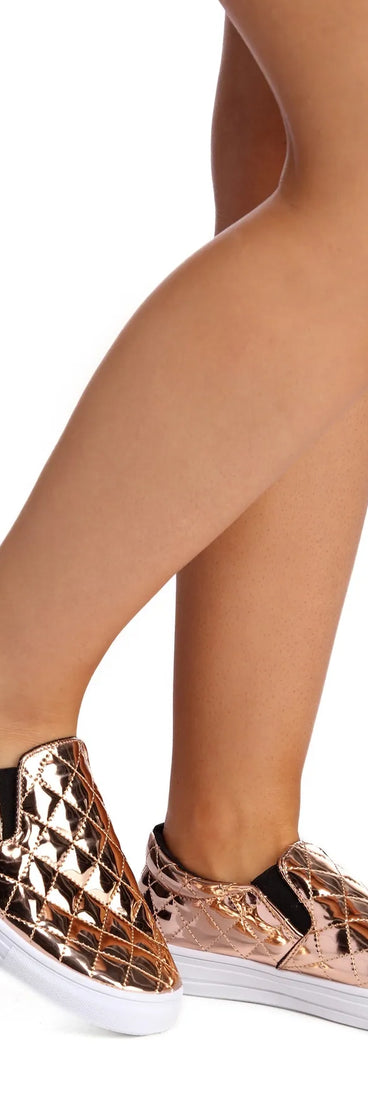 Luxe Metallic Quilted Sneakers